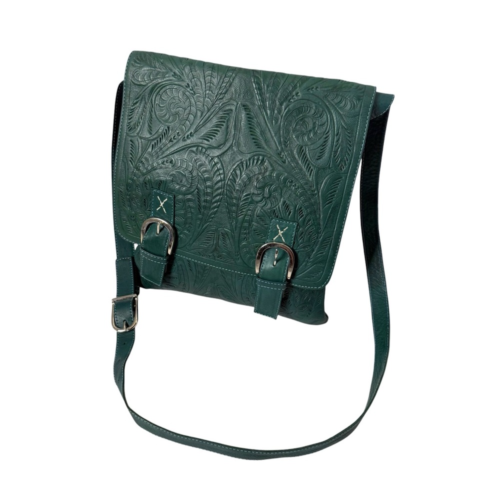 JL Saldivar leather tooled crossbody/ shoulder bag (b97)